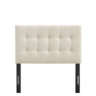 Modway - Emily Tissu tapis Tête de lit jumelée, Écru-Assemblée requise