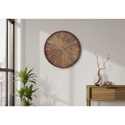 Monarch Specialties - 9051 Horloge Murale Rond de 20" - Visage Marron Clair, Cadre Brun-Marquages horaires faciles à lire, contrastés en argent sous une surface en verre, avec un mouvement à quartz sans tic-tac pour une mesure précise du temps dans un environnement intérieur paisible