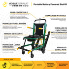 Mobile StairLift - Genesis ECO - Monte-escalier portable - chaise mobile légère à batterie - noir-La construction du cadre en aluminium offre un design solide tout en restant léger
