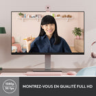 Logitech Brio 300 Webcam Full HD avec confidentialité, micro à réduction de bruit - Rose-Correction automatique de l’éclairage: La technologie RightLight 2 compense automatiquement les mauvaises conditions d'éclairage vidéo pour que vous soyez clairement vu