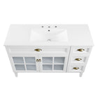 Modway - Isle 48" Armoire à coiffeuse de salle de bain - Blanc blanc-Étagère de rangement réglable