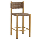 Modway - Parkland Terrasse extérieure Rotin et aluminium Tabourets de comptoir - Naturel - Ensemble de 2-Entièrement assemblé