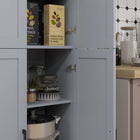 HOMCOM - Armoire de cuisine 67 po à 4 portes avec étagères réglables - gris-Sangle anti-basculement à l’arrière que vous pouvez fixer au mur pour plus de sécurité 