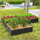 Outsunny - Jardin surélevé DIY 8 x 8 pi - gris foncé-Le fond ouvert favorise les racines et le sol 