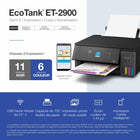 Epson - Imprimante multifonction couleur sans fil EcoTank ET-2900 à réservoirs d’encre géants - Noir-Résolution d’impression élevée de 5760 x 1440 ppp pour produire des photos et des textes exceptionnels, qualité d’image spectaculaire sur une vaste gamme de supports 