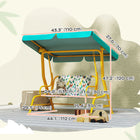 Qaba - Banc-balançoire hamac de patio pour enfants 2 places avec ceintures de sécurité, auvent réglable - jungle animal - vert-Deux ceintures de sécurité assurent une protection fiable et sécurisée pour les enfants 