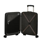 American Tourister - 19 po Rejoy Valise de Cabine Spinner - noir réel-La poignée de transport supérieure rétractable reste près de la valise pour la protéger contre les dommages