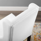 Modway - Baron Imitation cuir Tabouret de comptoir - Blanc-Finition de tête de clou polie