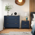 Manhattan Comfort - Granville commode et table de chevet modernes - bleu minuit - ensemble de 2-Recommandé pour un téléviseur jusqu'à 35 pouces