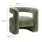 Modway - Jaylin Rembourré Chenille Chaise d’accent - Basil-Esthétique douce avec des contours arrondis