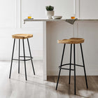 Modway - Concord Dos sans dos Tabourets de bar - Chêne - Ensemble de 2-Conception sans dos