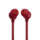 JBL - Tune 310C Écouteurs intra‑auriculaires filaires USB haute résolution - Rouge-Télécommande à 3 touches avec microphone