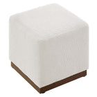 Modway - Tilden Boucle carré 17" Rembourré Ottoman - Noyer des nuages-Capacité de poids : 506 lbs.