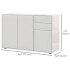HOMCOM - Buffet latéral haute brillance 46,1 po L avec 2 tiroirs - blanc-Étagère amovible dans le petit placard pour un espace de rangement personnalisé 