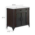 Modway - Steamforge 36" Vanette de salle de bain - Blanc Noir-Charnières pivotantes