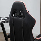 Vinsetto - Chaise de gaming avec repose-pieds et roulettes pivotantes - noir-Revêtement en similicuir noir avec bordure colorée