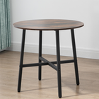 HOMCOM - Table à manger industrielle ronde 31,5 po pour 4 personnes - brun rustique-Assemblage requis 