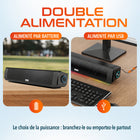 Delton - Enceinte d'ordinateur SB200 de 20 watts, avec barre de son filaire/sans fil, noire-Écoutez de la musique en streaming sans fil jusqu'à une distance de 9 mètres, pour plus de confort et de liberté.