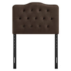 Modway - Annabel Résistant aux taches Performance Velvet Tête de lit jumelée, Marron chocolat-Tête de lit rembourrée en mousse dense