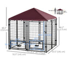 PawHut - Chenil pour chien d’extérieur 4,6 pi x 4,6 pi x 5 pi - rouge-Conception verrouillable pour assurer la sécurité du chien et grande porte pour un accès facile 