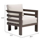 Zuo - Bal Harbor Fauteuil avec accoudoirs - Blanc-6