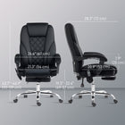 Vinsetto - Fauteuil de bureau massant inclinable avec hauteur réglable et repose-pieds - noir-Dossier courbé et rembourrage épais pour un soutien supplémentaire 