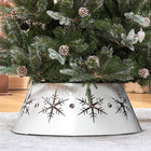 HOMCOM - Col de Sapin de Noël de 26 po avec Motifs de Flocons de Neige-Dissimule le support d'arbre pour un affichage soigné 