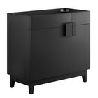 Modway - Miles 36" Armoire de toilette de salle de bain (lavabo non inclus) - Noir-Panneau de particules et stratifié de mélamine