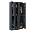 Ceha - Casier NH Series batterie de 3, 2 niveaux avec aérations avant à trous, gris graphite-Construction en acier de haute qualité avec revêtement poudre