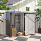 Outsunny - Remise de jardin adossée 3 pi x 3 pi - gris foncé-Cadre en acier ondulé, galvanisé pour une solidité accrue  
