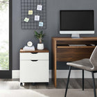 Modway - Envision Bois Armoire à dossiers, Blanc noyer-Stratifié lisse à grain de bois