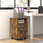 Vinsetto - Armoire à dossiers 2 tiroirs format lettre/A4 avec serrure - brun rustique-5 roulettes universelles assurent un déplacement facile, dont 2 équipées de freins pour plus de sécurité 
