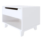 Nexera - Table de nuit Barista, 1 tiroir, Blanc-Fait partie de la collection Aura de Nexera