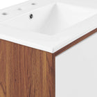Modway - Transmit Double évier 48" Vanette de salle de bain - Blanc noyer-Placage en plaques de particules et noyer