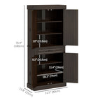 HOMCOM - Armoire de cuisine autoportante 71 po avec 4 portes et compartiment - café vieilli-L'apparence élégante s'accorde avec votre cuisine, salle à manger et salon 