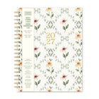 Orange Circle - Studio 2027 Agenda très grand format à spirale - 11 po x 8-1/2 po - Cadre floral - Bilingue-Doté pages d’agenda hebdomadaires et mensuelles