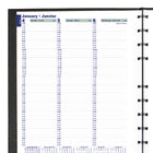 Blueline - 2027 agenda hebdomadaire MiracleBind avec reliure à double spirale – 10 3/4 po x 8 1/2 po – noir – bilingue-Onglets laminés autocollants et pochette de rangement