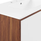 Modway - Transmit 36" Vanette de salle de bain - Blanc noyer-Pattes en bois écartées