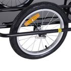Aosom - Remorque pliable pour bicyclette avec attelage - Noir-Conception pliable pour un assemblage et un démontage faciles 
