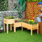 Outsunny - Jardinière surélevée, lot de 3-Fabriqué en bois de sapin massif, résistant à la déformation et à la fissuration 