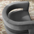 Modway - Spin Coupe Performance Velvet Fauteuil pivotant - Gris-Rembourrage en mousse dense