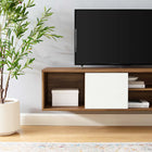 Modway - Envision Fixation murale de 60 po Meuble TV, Blanc noyer-Tablette réglable