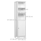 Kleankin - Armoire de rangement de salle de bain haute et étroite - blanc-Fabriqué en MDF avec une finition peinte pour plus de robustesse 