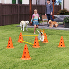 PawHut - Dog ensemble de cônes et haies d'agilité réglables, équipement de parcours d'obstacles-Améliore la concentration, la forme physique et la coordination 