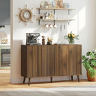 HOMCOM - Buffet 47,2 po L avec rangement - brun-Les portes à ouverture par pression permettent un accès facile et offrent un aspect sans poignées 