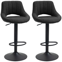 HOMCOM - Tabourets de bar pivotants à hauteur de comptoir réglable - noir - paquet de 2-Emballé en lot de 2, il est excellent pour créer un look coordonné dans votre maison 
