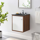 Modway - Transmit 18" Vanité de salle de bain murale - Noir noyer-Conception murale