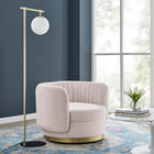 Modway - Embrace Touffe Performance Velvet Chaise pivotante - Or Rose-Revêtement en velours de performance