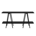 Manhattan Comfort - Console moderne Celine 47,24 po - Noir-Console basse moderne contemporaine parfaite pour le salon et le bureau à domicile