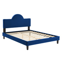 Modway - Soleil Performance Velvet Lit plein, Marine-Lit plein